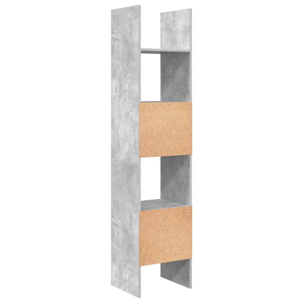 vidaXL Βιβλιοθήκη Γκρι Σκυροδέματος 40 x 35 x 180 εκ. από Επεξ. Ξύλο