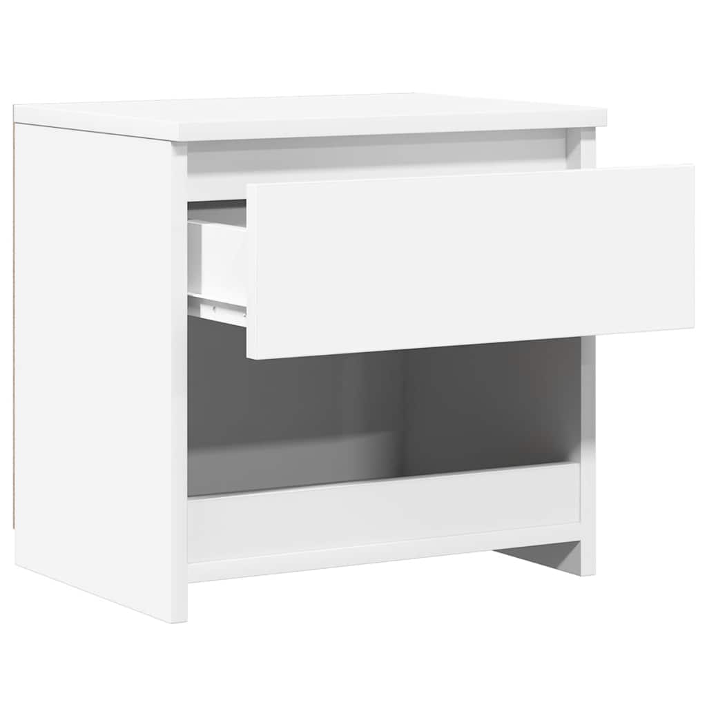 vidaXL Κομοδίνο Γυαλιστερό Λευκό 40 x 30 x 39 εκ. από Επεξ. Ξύλο