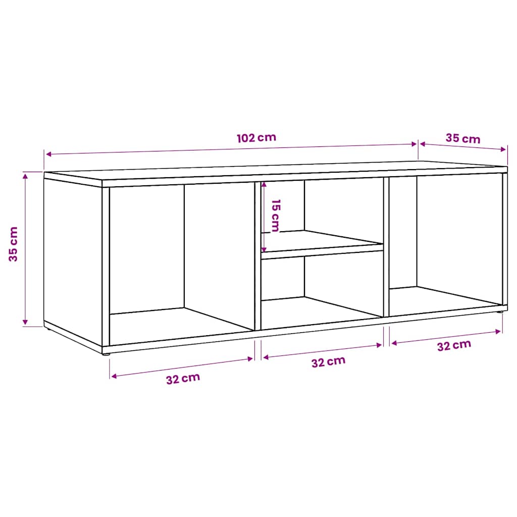 vidaXL Παπουτσοθήκη / Πάγκος Γκρι Σκυρ. 102x35x35 εκ. από Επεξ. Ξύλο