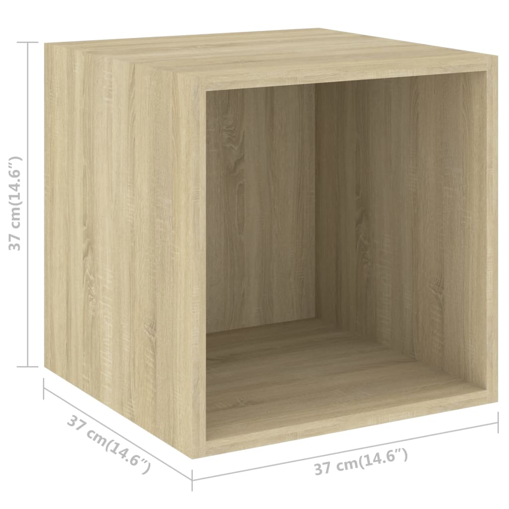 vidaXL Ντουλάπια Τοίχου 2 τεμ. Sonoma Δρυς 37x37x37εκ. από Επεξ. Ξύλο