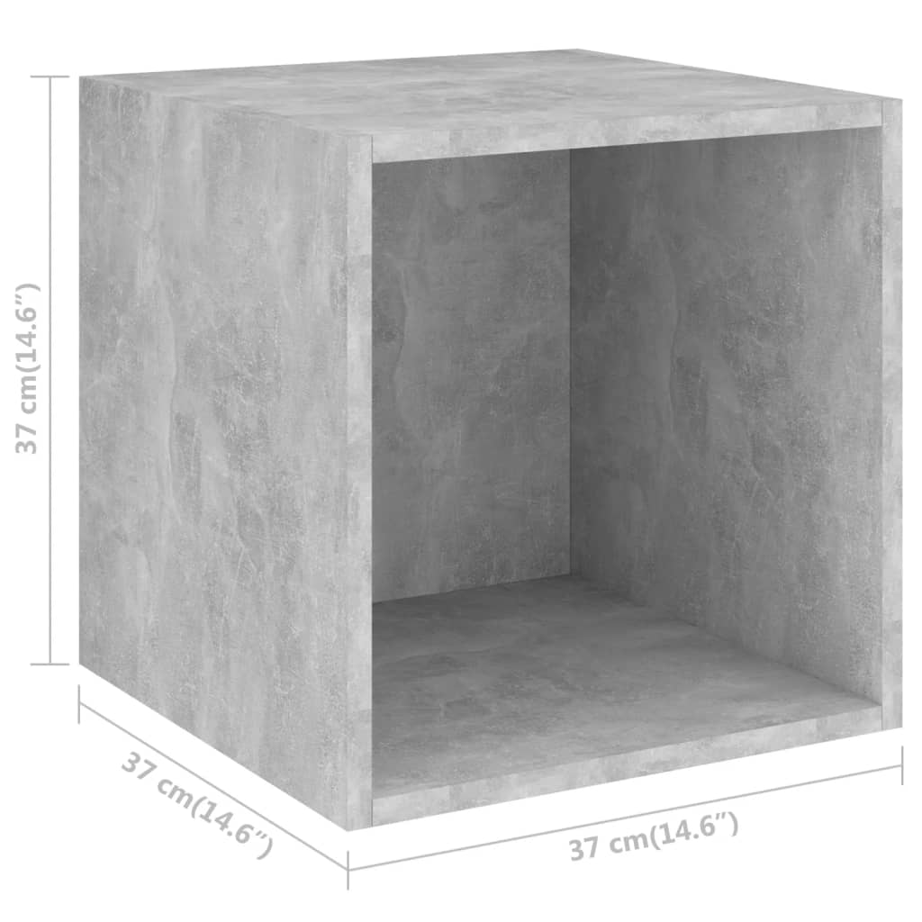 vidaXL Ντουλάπια Τοίχου 2 τεμ. Γκρι Σκυρ. 37x37x37 εκ. από Επεξ. Ξύλο