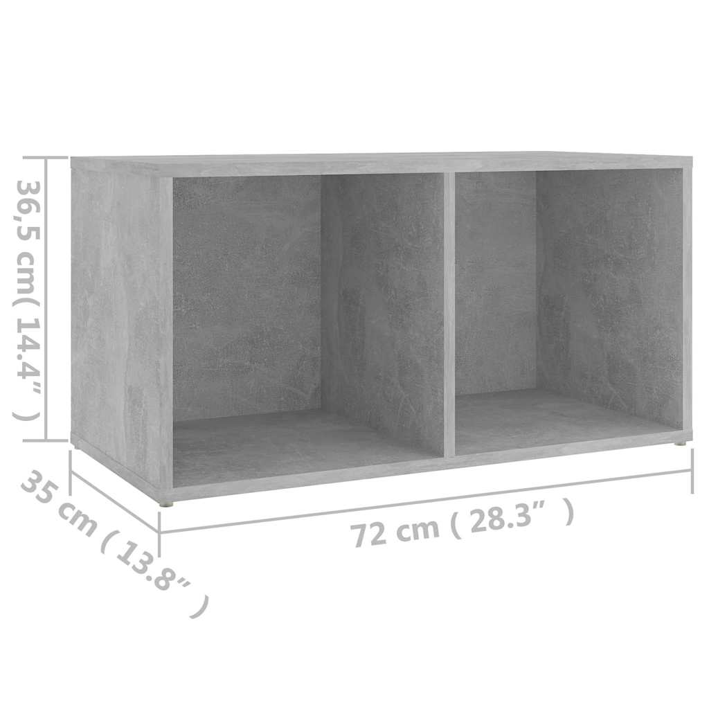 vidaXL Έπιπλο Τηλεόρασης Γκρι Σκυροδέματος 72x35x36,5 εκ. Επεξ. Ξύλο