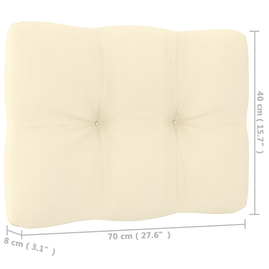 vidaXL Καναπέδες Κήπου Μεσαίοι 2 τεμ. Ξύλο Πεύκου με Κρεμ Μαξιλάρια