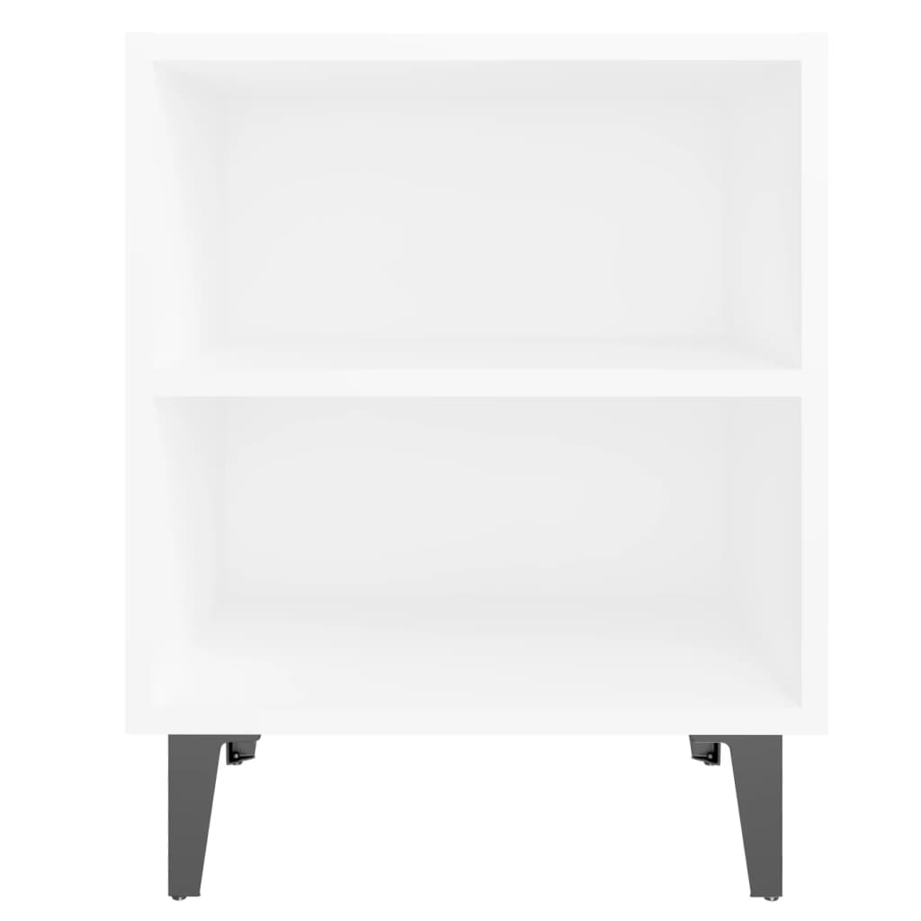 vidaXL Κομοδίνα 2 τεμ. Λευκά 40 x 30 x 50 εκ. με Μεταλλικά Πόδια