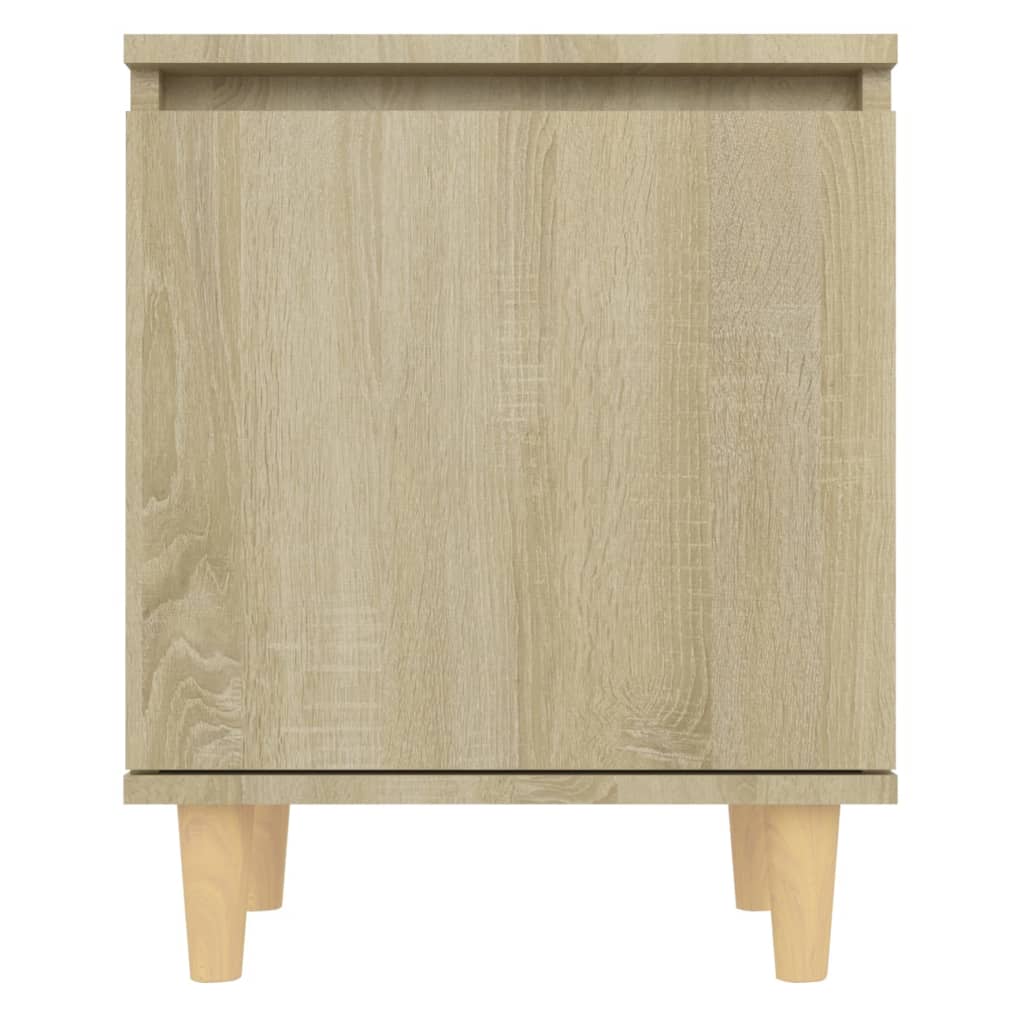 vidaXL Κομοδίνο Sonoma Δρυς 40 x 30 x 50 εκ. με Μασίφ Ξύλινα Πόδια
