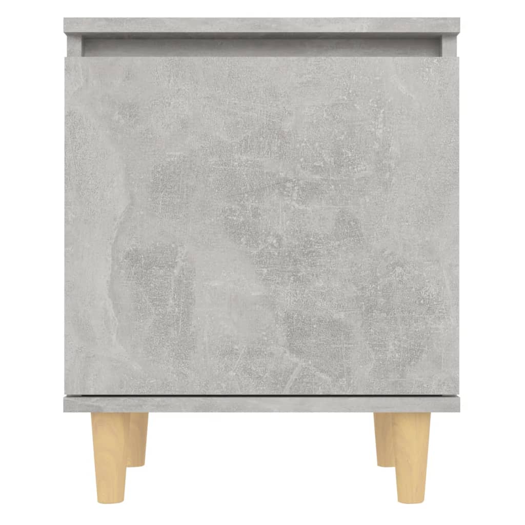 vidaXL Κομοδίνο Γκρι Σκυροδέματος 40 x 30 x 50 εκ. Μασίφ Ξύλινα Πόδια