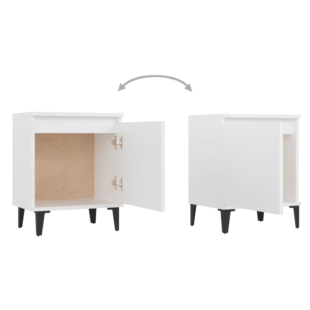 vidaXL Κομοδίνα Λευκά 40 x 30 x 50 εκ. με Μεταλλικά Πόδια