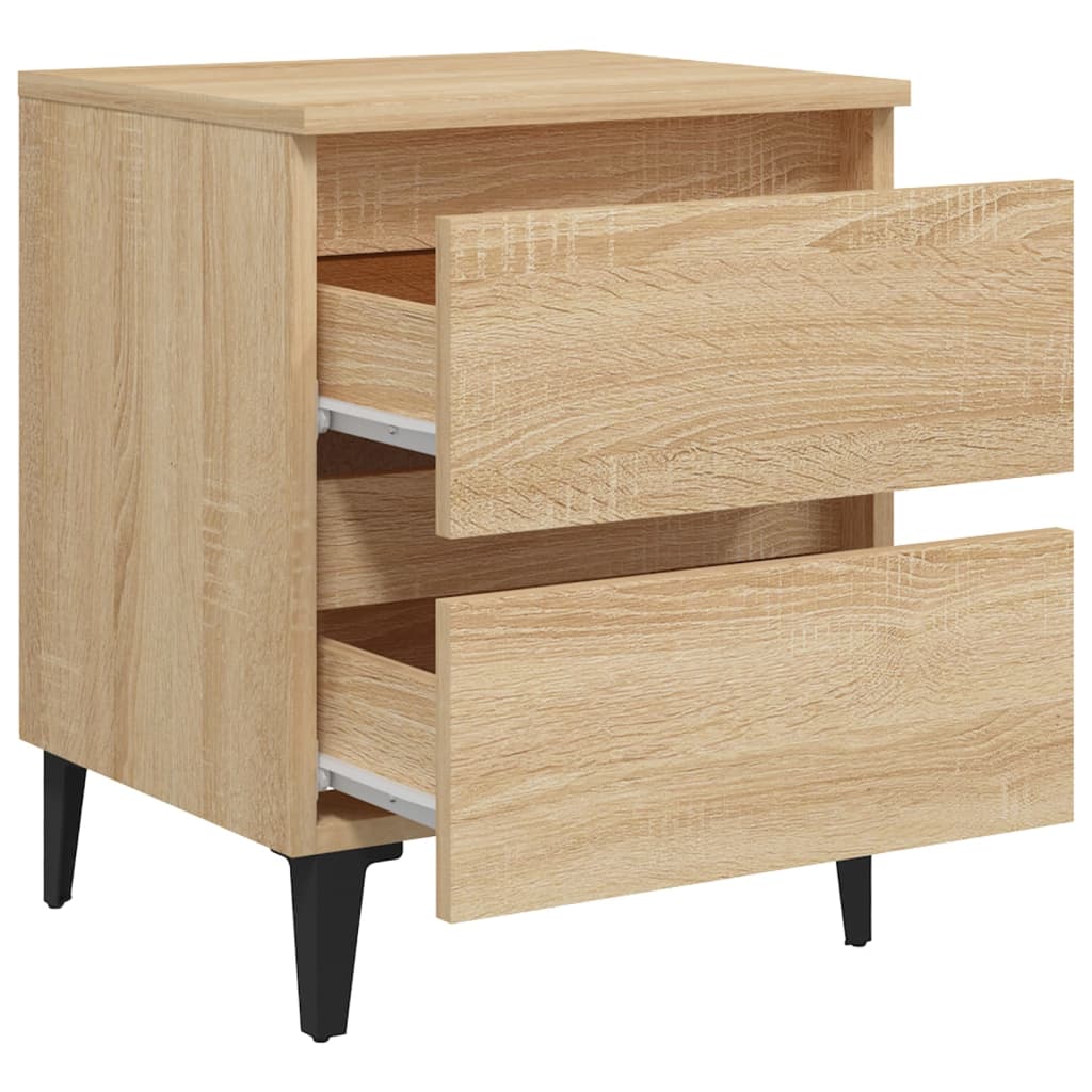 vidaXL Κομοδίνα 2 τεμ. Sonoma Δρυς 40 x 35 x 50 εκ. από Επεξ. Ξύλο