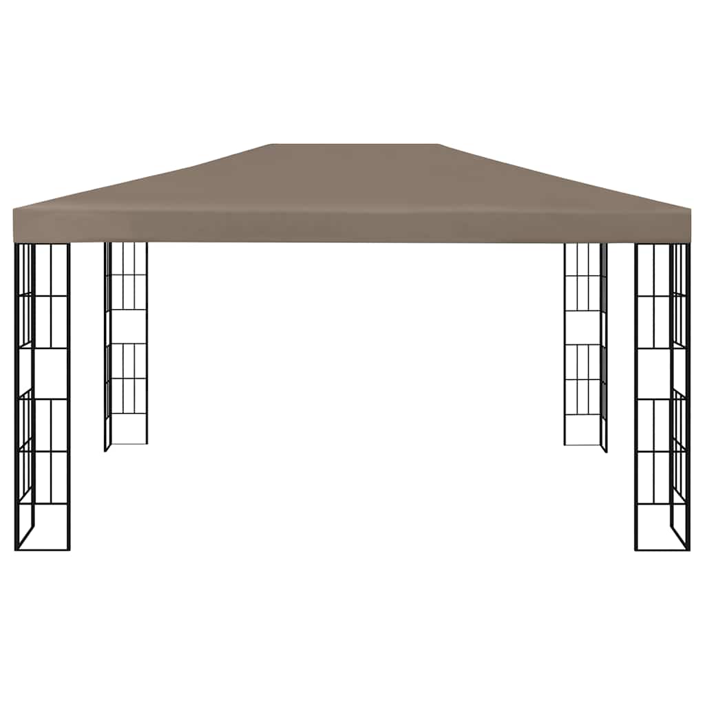 vidaXL Κιόσκι με Φωτάκια LED Taupe 4 x 3 μ.
