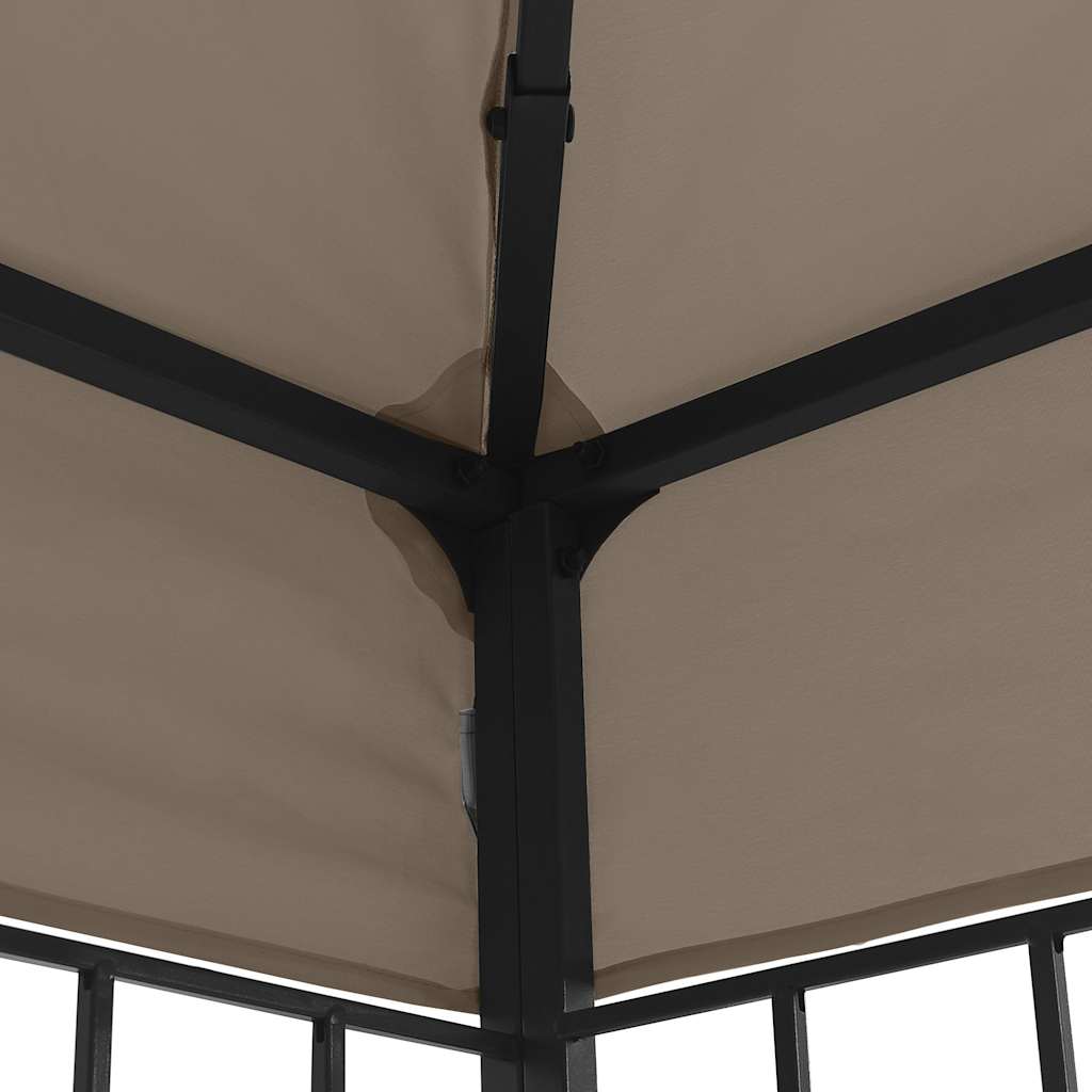 vidaXL Κιόσκι με Φωτάκια LED Taupe 4 x 3 μ.