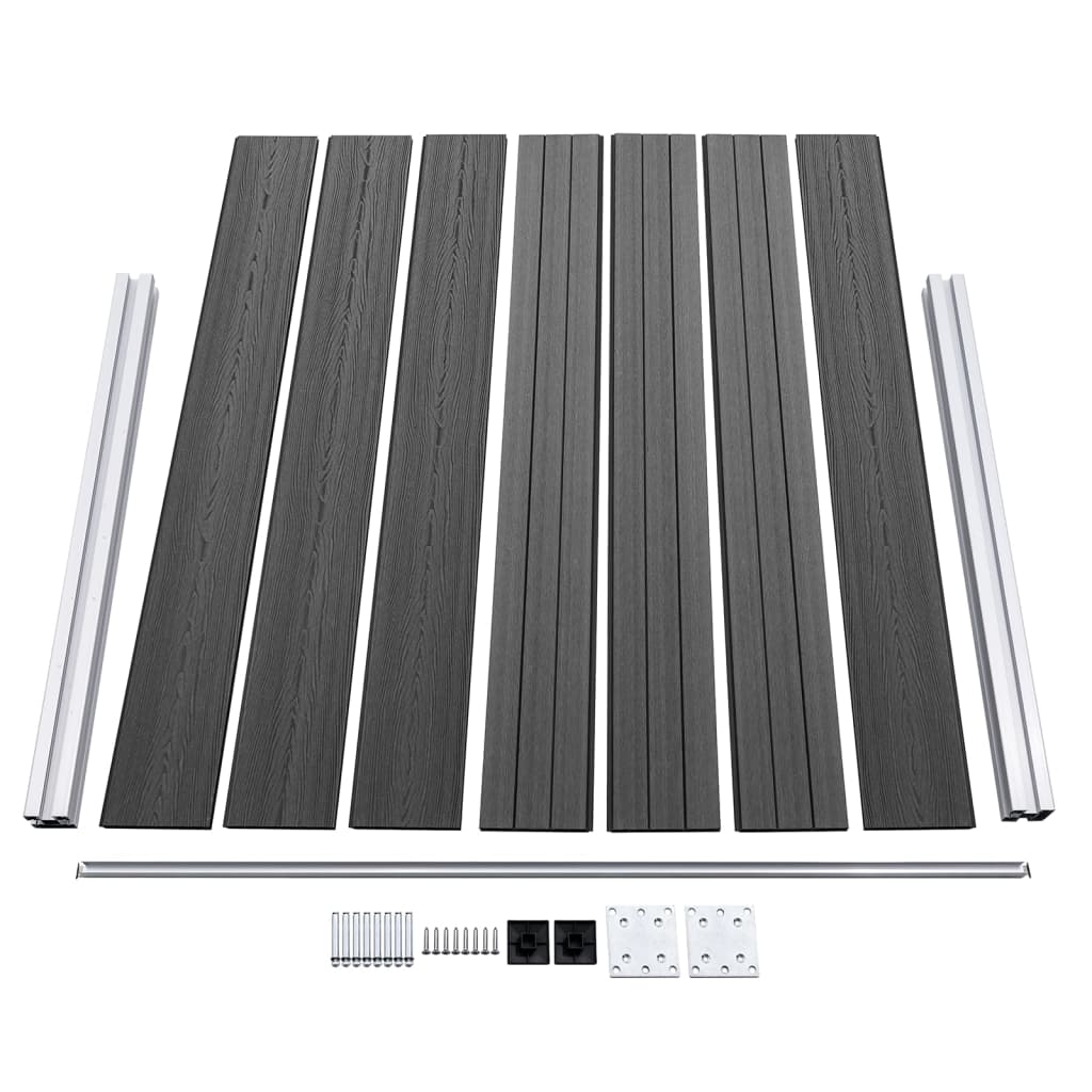 vidaXL Σετ Πάνελ Περίφραξης Μαύρο 699 x 146 εκ. από WPC