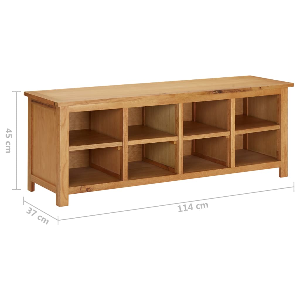 vidaXL Παπουτσοθήκη 114 x 37 x 45 εκ. από Μασίφ Ξύλο Δρυός