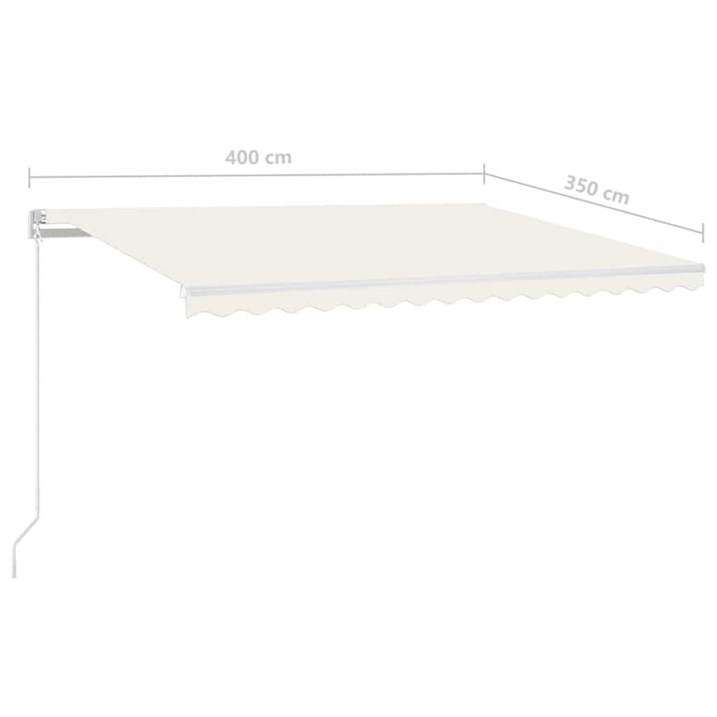 vidaXL Αναδιπλούμενη τέντα Κρεμ 400 x 350 εκ Πολυεστέρας και Αλουμίνιο