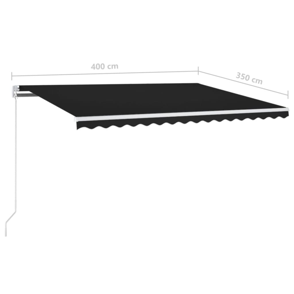 vidaXL Αναδιπλούμενη τέντα Ανθρακί 400 x 350 εκ