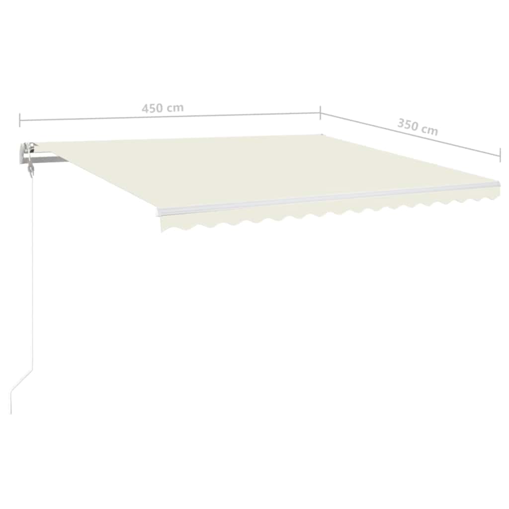 vidaXL Τέντα Αυτόματη με LED & Αισθητήρα Ανέμου Κρεμ 450 x 350 εκ.