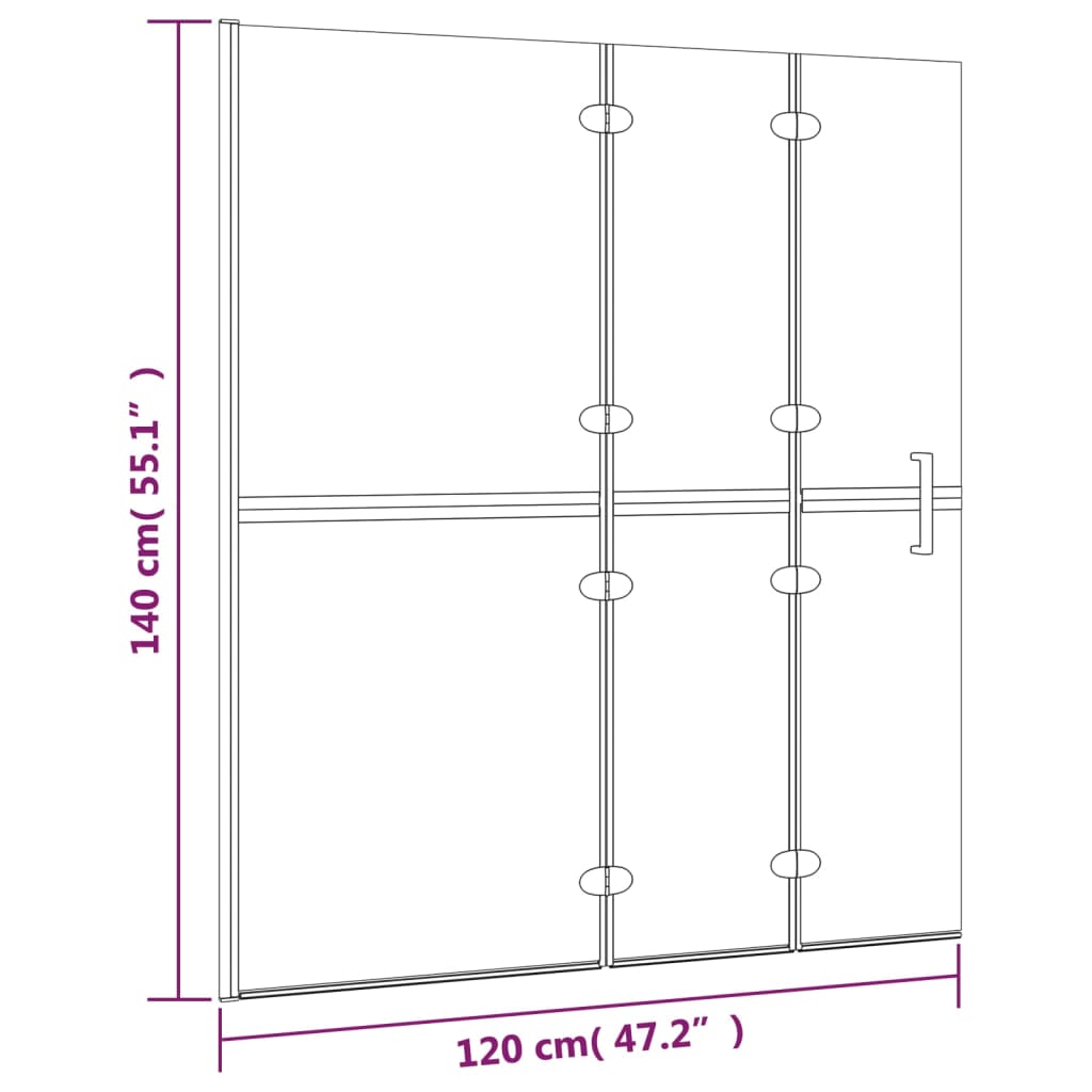 vidaXL Καμπίνα Μπανιέρας Πτυσσόμενη Λευκή 120 x 140 εκ. από ESG
