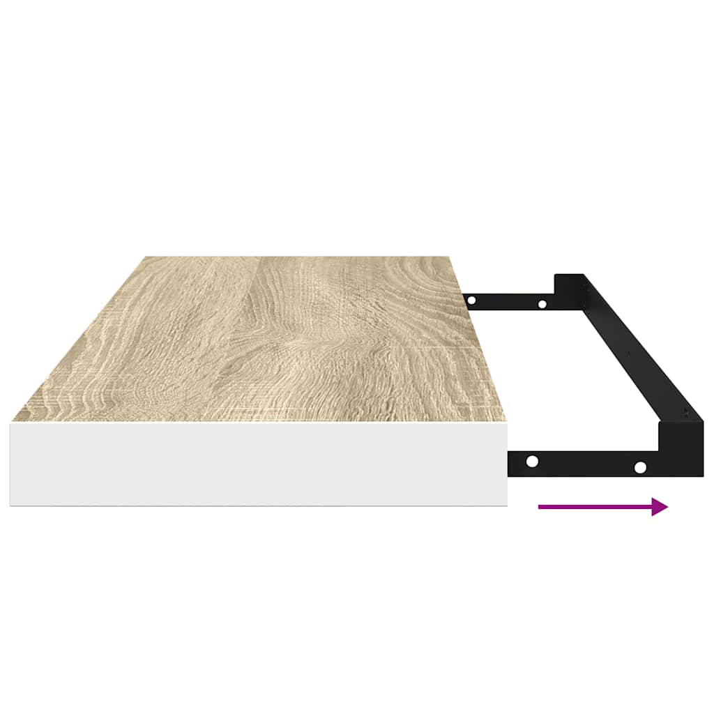 vidaXL Ράφια Τοίχου 4 τεμ. Δρυς/Άσπρο 60x23,5x3,8 εκ. MDF