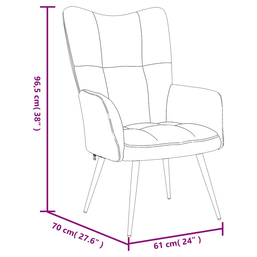 vidaXL Πολυθρόνα Relax Μαύρη Βελούδινη