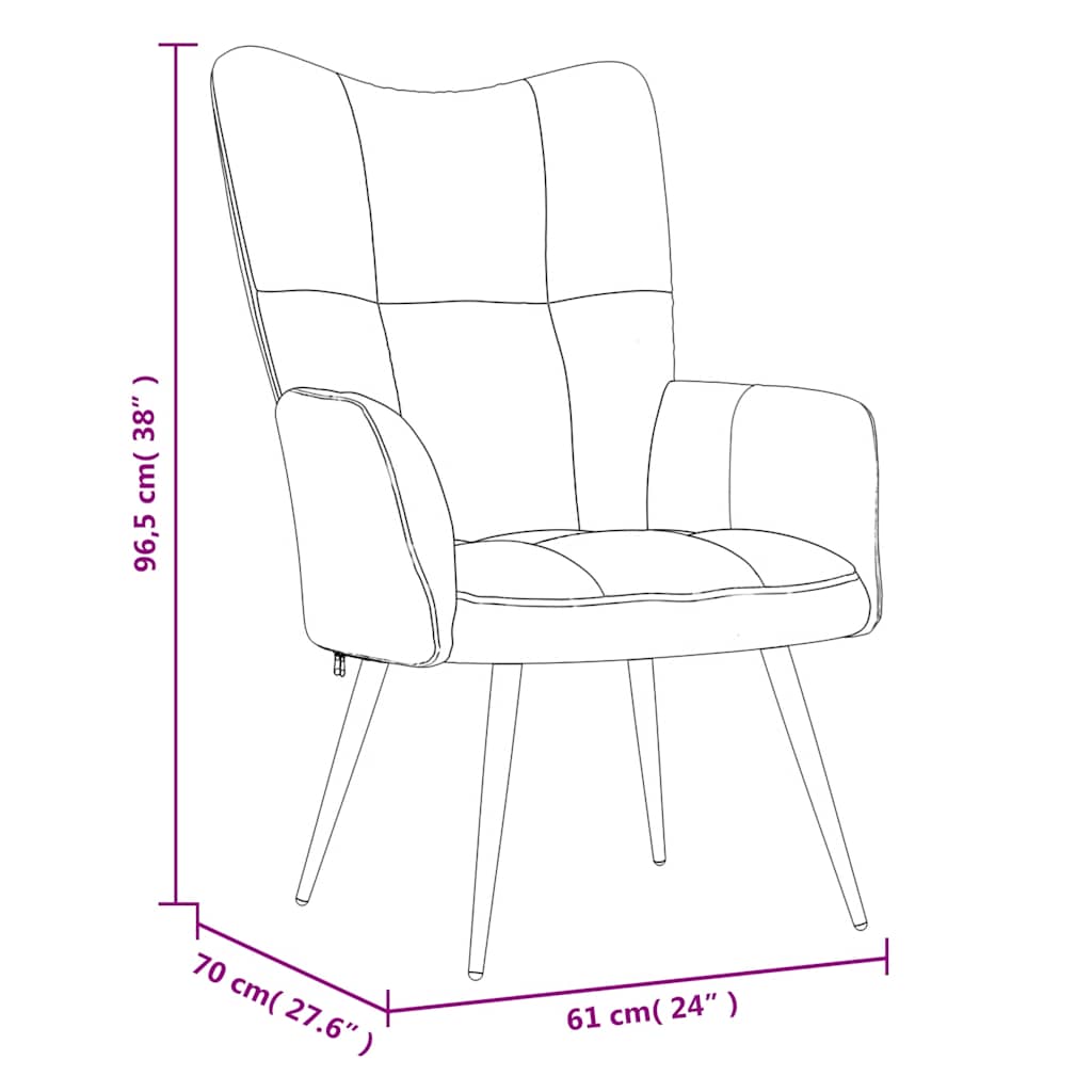 vidaXL Πολυθρόνα Relax Καφέ Βελούδινη με Σκαμπό