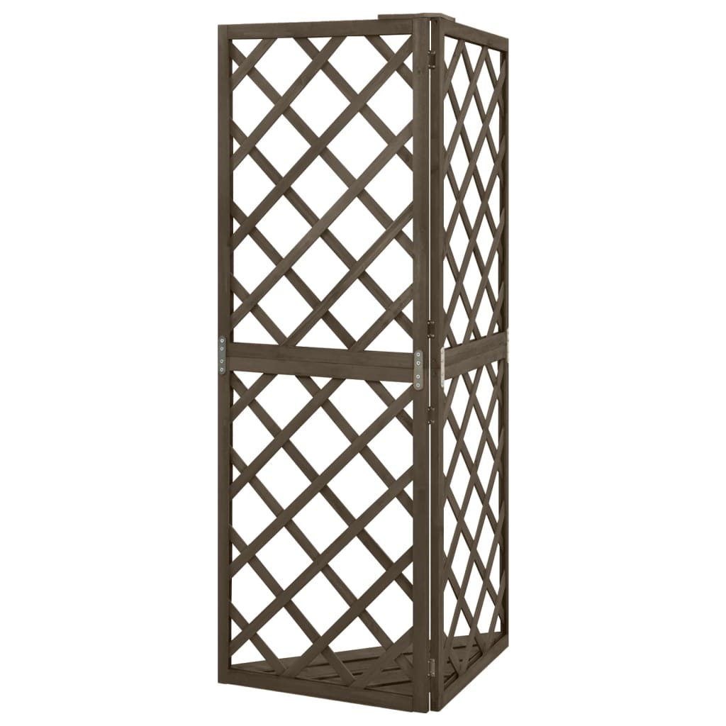 vidaXL Καφασωτό Γωνιακό Γκρι 50 x 50 x 145 εκ. Μασίφ Ξύλο Ελάτης