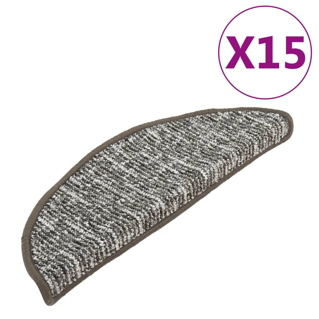 vidaXL Πατάκια Σκάλας Μοκέτα 15 τεμ. Ανθρακί 65x21x4 εκ.