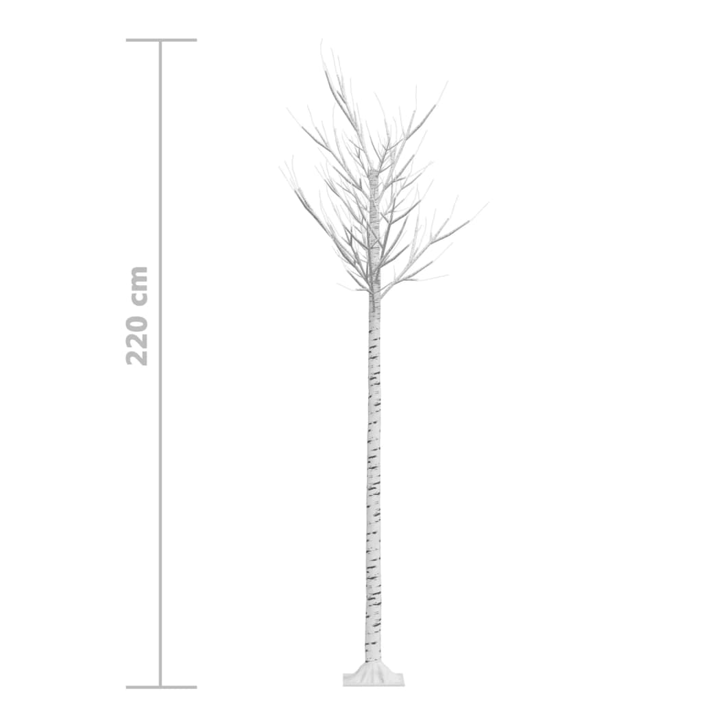 vidaXL Χριστουγ. Δέντρο Εξωτ./Εσωτ. Χώρου 200 LED Πολύχρωμο 2,2μ. Ιτιά