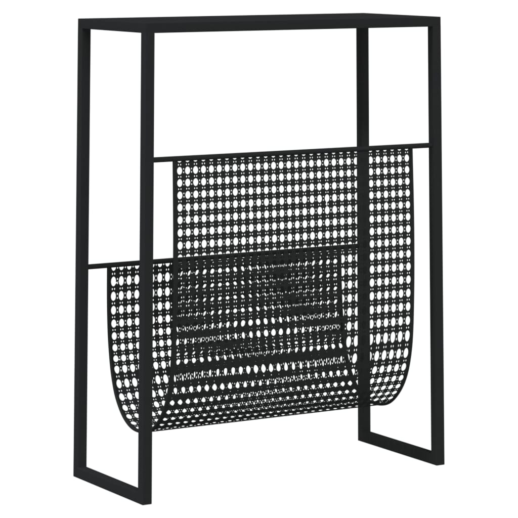 vidaXL Ραφιέρα Περιοδικών Μαύρη 35 x 15 x 45 εκ. από Ατσάλι