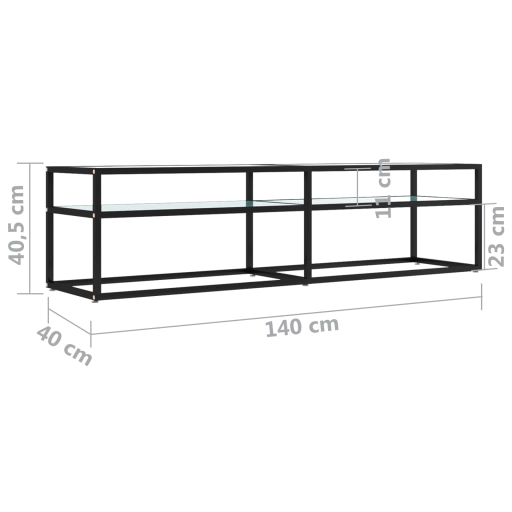 vidaXL Έπιπλο Τηλεόρασης Λευκό Όψη Μαρμάρου 160x40x40,5εκ Ψημένο Γυαλί