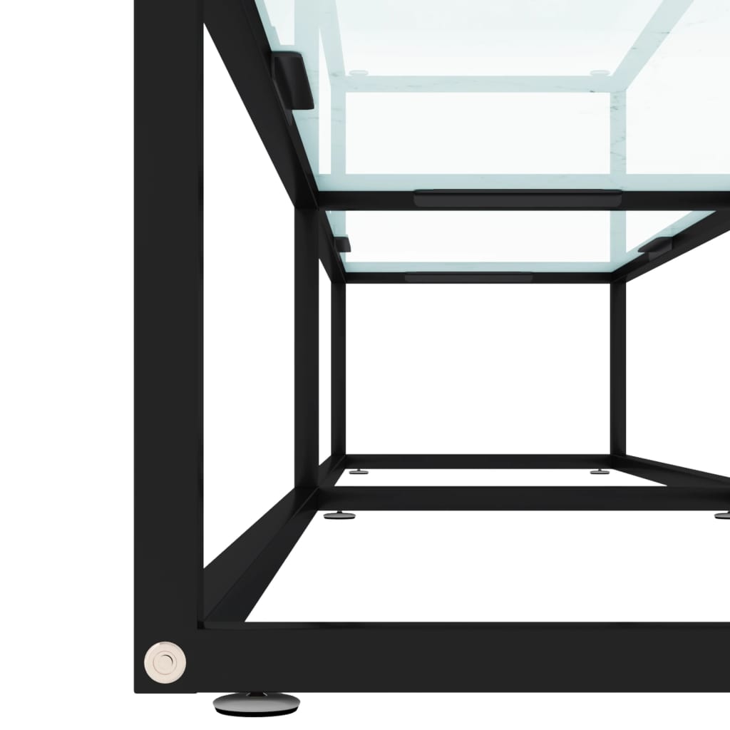 vidaXL Έπιπλο Τηλεόρασης Λευκό Όψη Μαρμάρου 200x40x40,5εκ Ψημένο Γυαλί