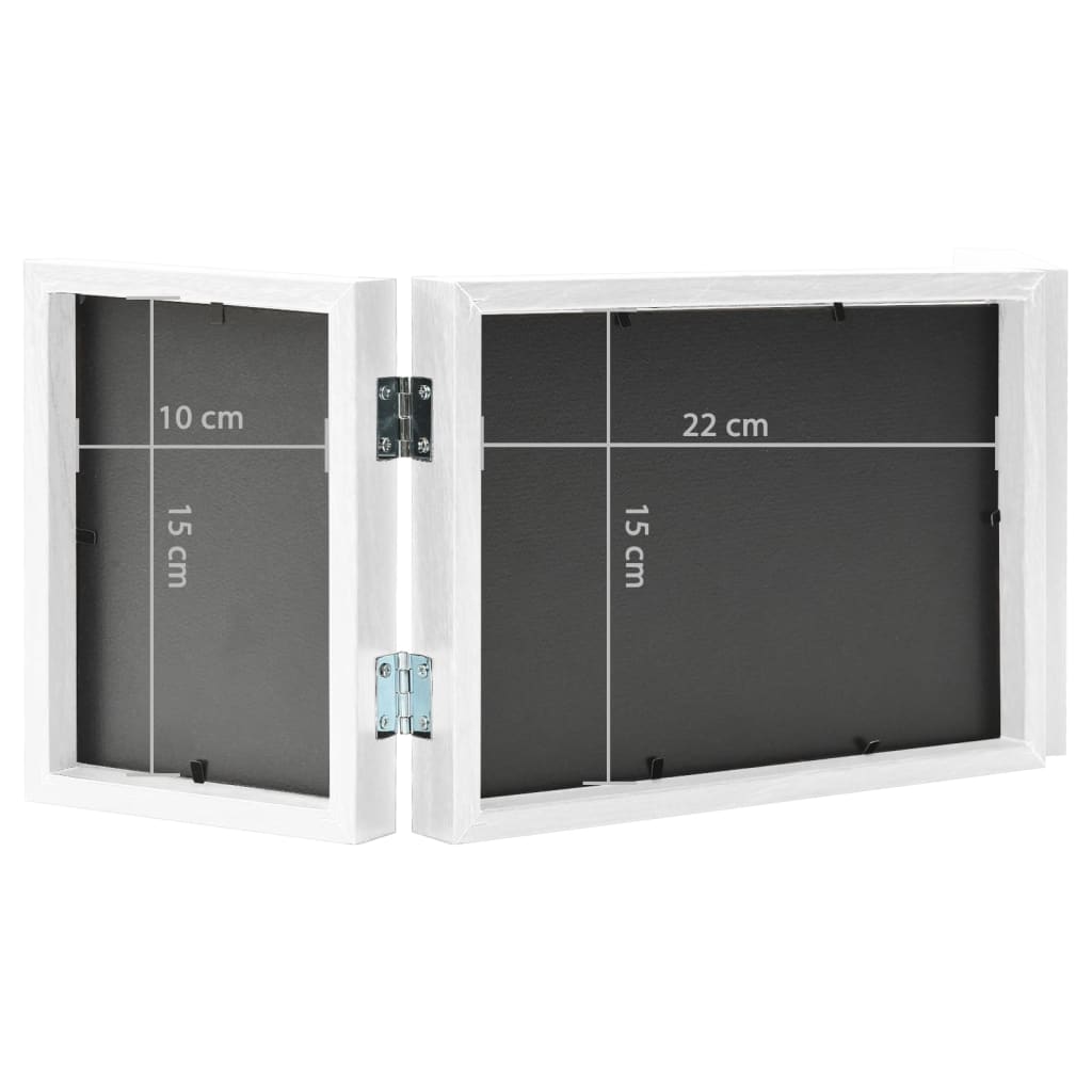 vidaXL Τριπλή Κορνίζα Κολάζ Λευκή 22 x 15 εκ. + 2x (10 x 15 εκ.)
