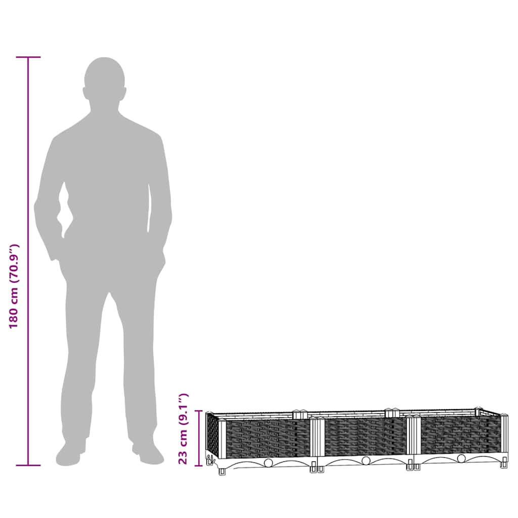 vidaXL Ζαρντινιέρα 120 x 40 x 23 εκ. από Πολυπροπυλένιο