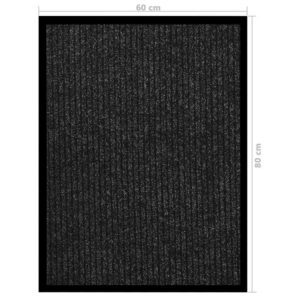 vidaXL Πατάκι Εισόδου Ριγέ Ανθρακί 60 x 80 εκ.