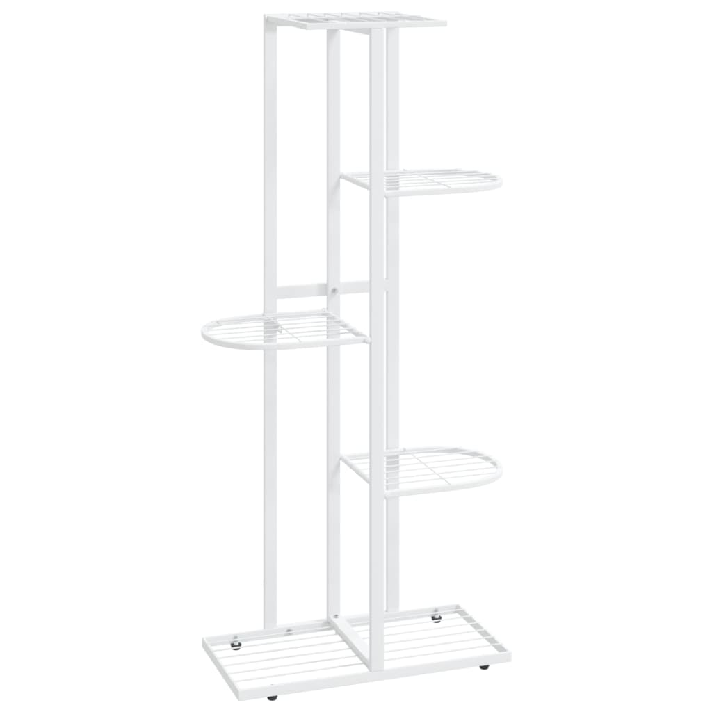 vidaXL Ανθοστήλη 5 Επιπέδων Λευκή 43 x 22 x 98 εκ. Μεταλλική