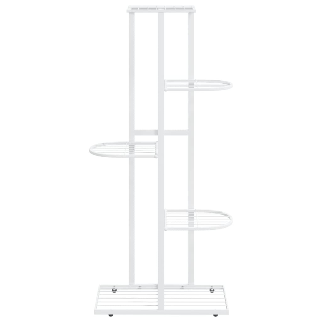 vidaXL Ανθοστήλη 5 Επιπέδων Λευκή 43 x 22 x 98 εκ. Μεταλλική