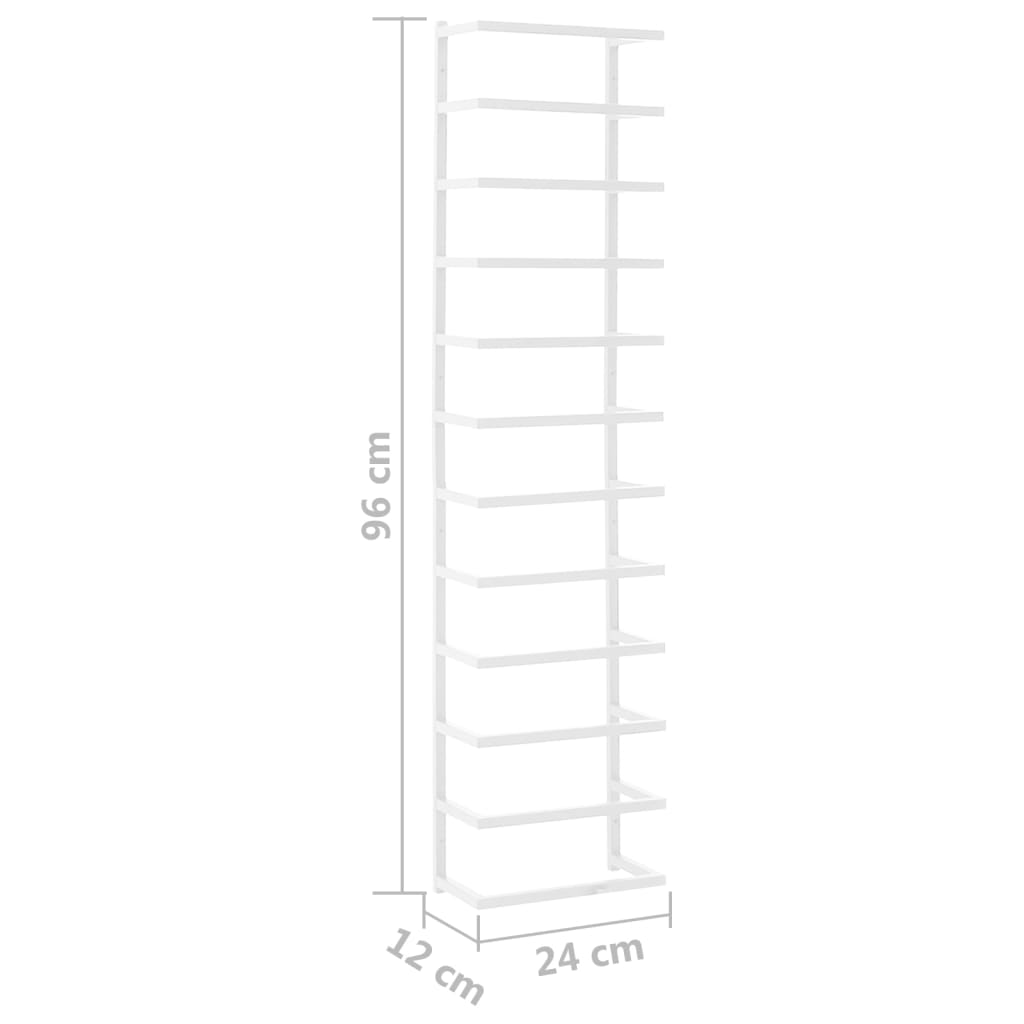 vidaXL Βάση για Πετσέτες Επιτοίχια Λευκή 24 x 12 x 96 εκ. Ατσάλινη
