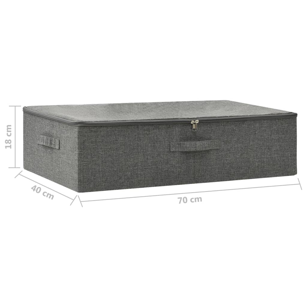vidaXL Κουτι Αποθήκευσης Ανθρακί 70 x 40 x 18 εκ. Υφασμάτινο