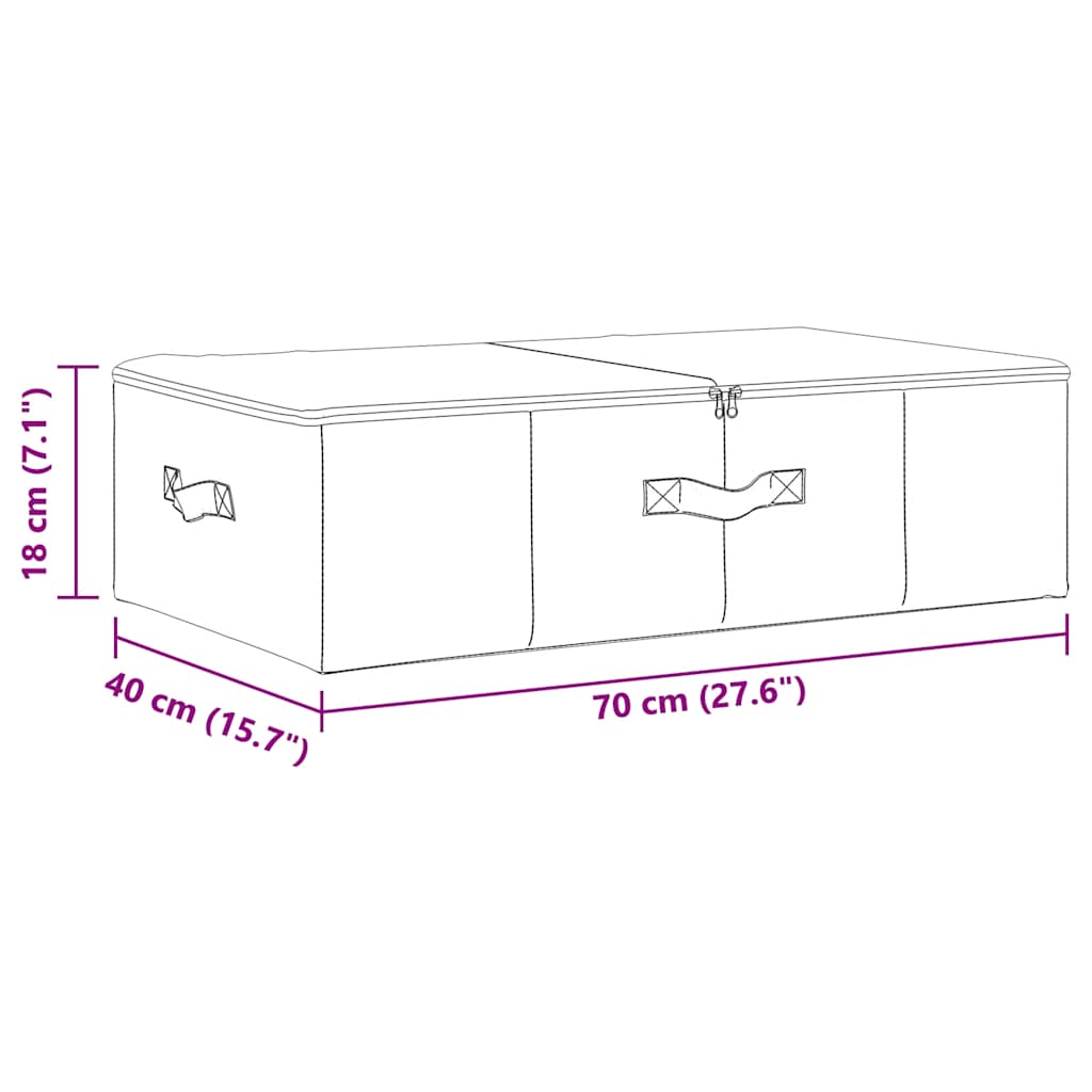 vidaXL Κουτί Αποθήκευσης Κρεμ 70 x 40 x 18 εκ. Υφασμάτινο