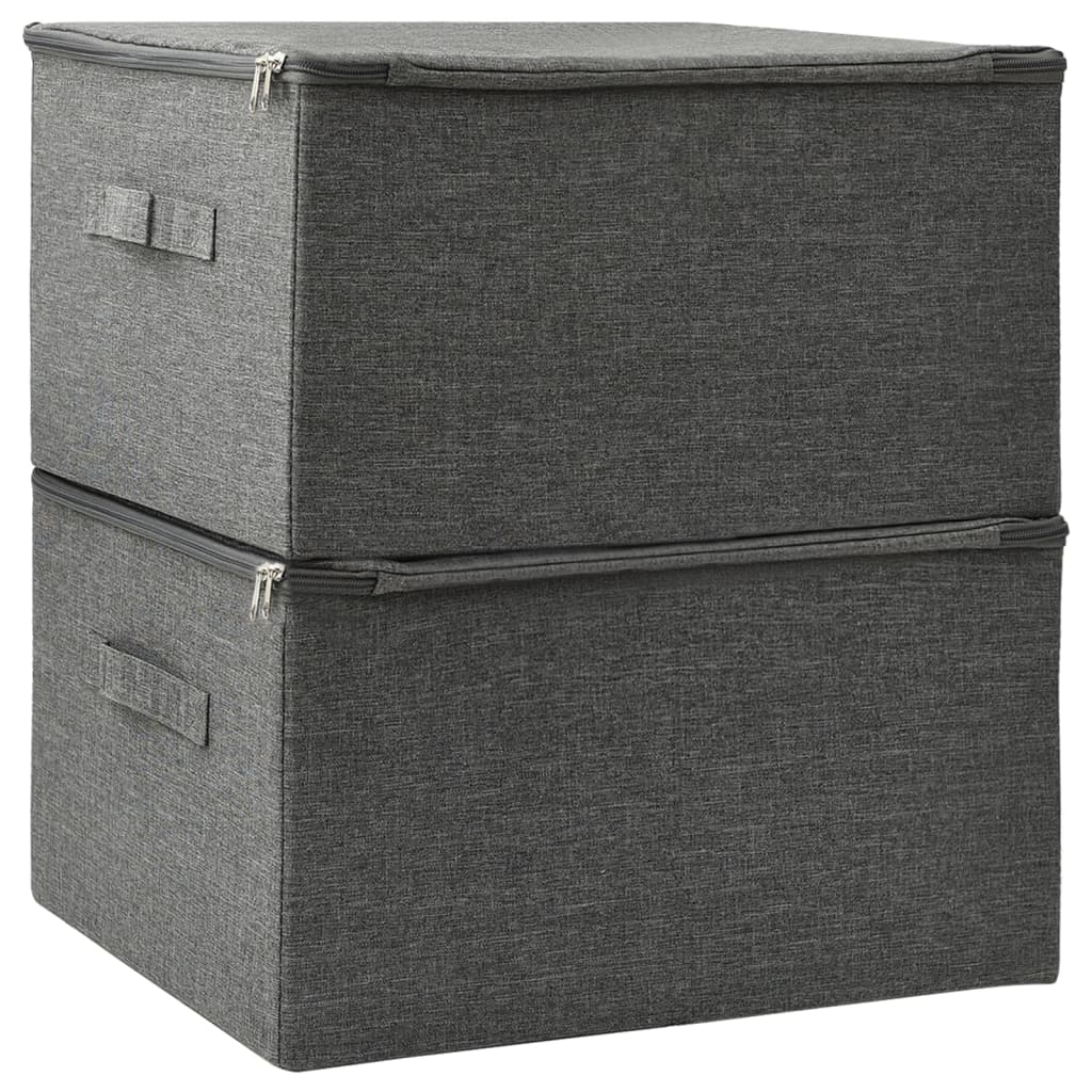 vidaXL Κουτιά Αποθήκευσης 2 τεμ. Ανθρακί 43 x 34 x 23 εκ. Υφασμάτινα