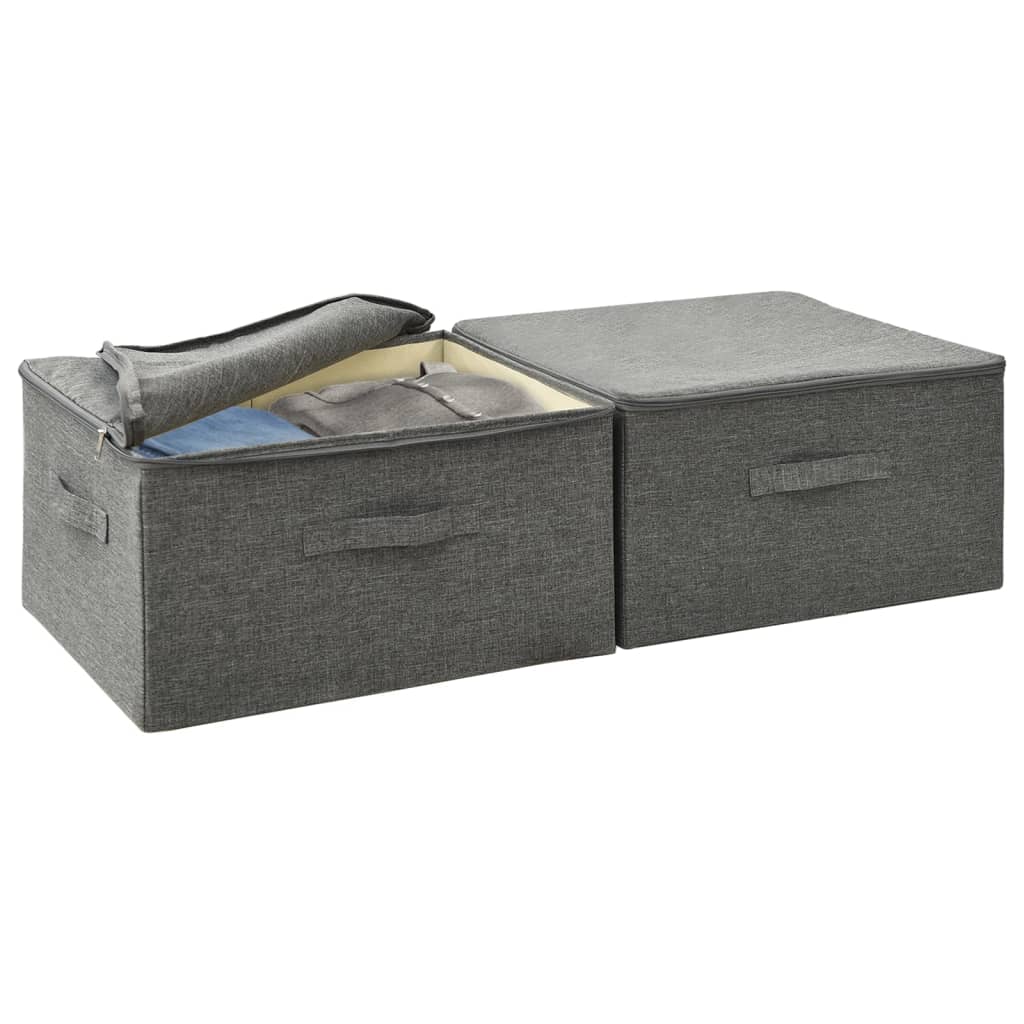 vidaXL Κουτιά Αποθήκευσης 2 τεμ. Ανθρακί 43 x 34 x 23 εκ. Υφασμάτινα