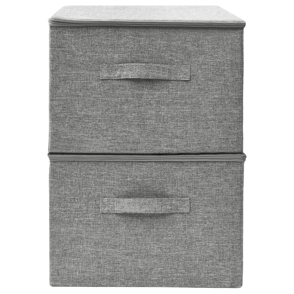 vidaXL Κουτιά Αποθήκευσης 2 τεμ. Γκρι 43 x 34 x 23 εκ. Υφασμάτινα