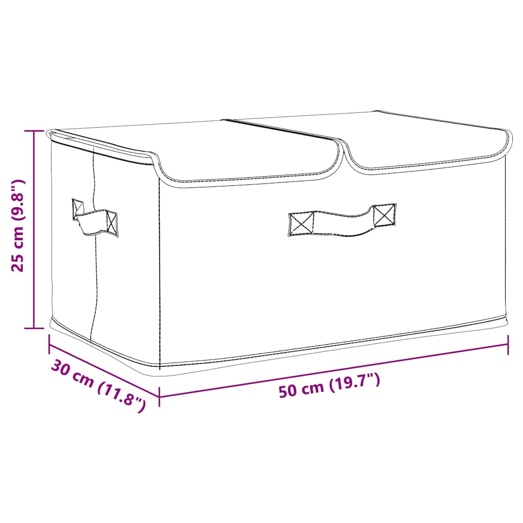 vidaXL Κουτιά Αποθήκευσης 2 τεμ. Κρεμ 50 x 30 x 25 εκ. Υφασμάτινα