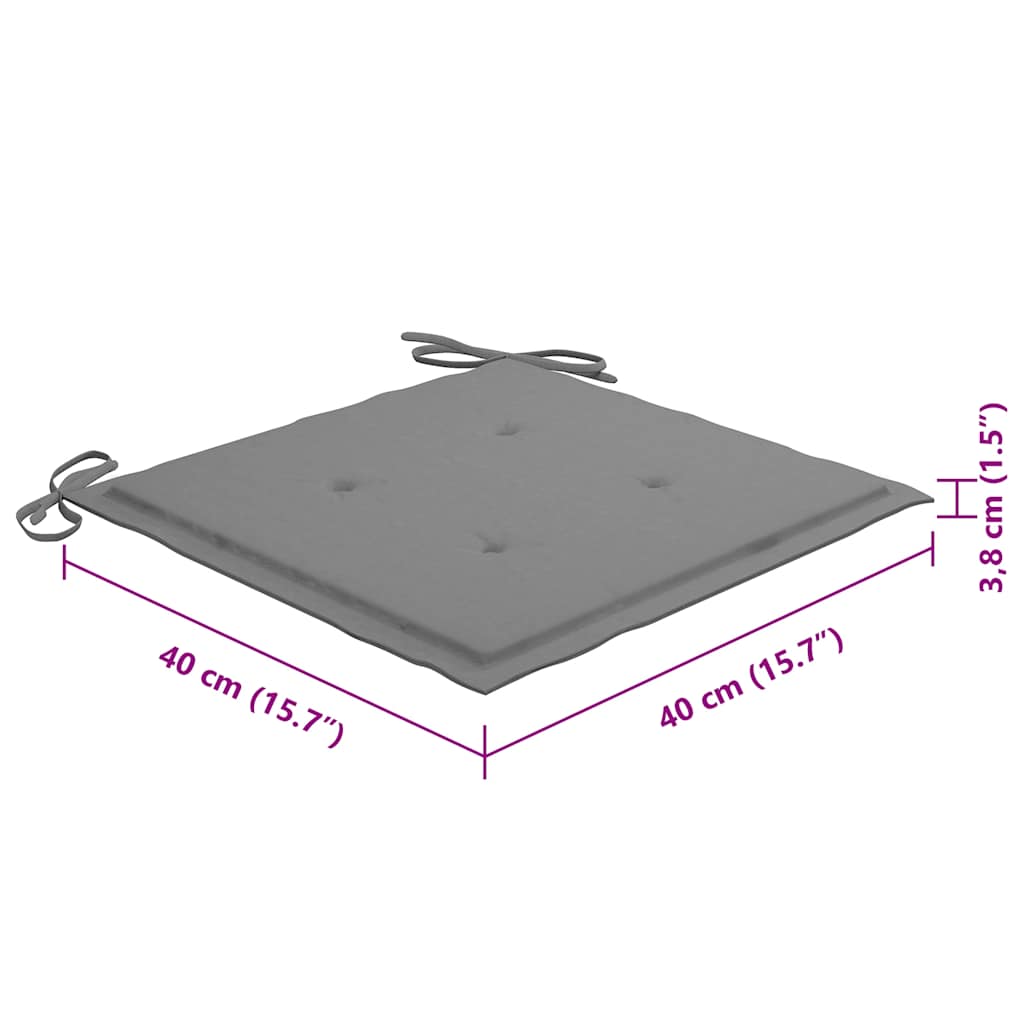 vidaXL Καρέκλες Εξ. Χώρου Πτυσσόμενες 8 τεμ. Ξύλο Ακακίας με Μαξιλάρια