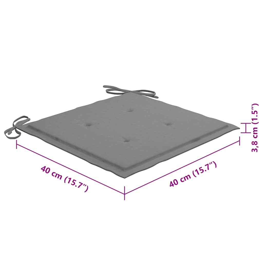 vidaXL Καρέκλες Εξ. Χώρου Πτυσσόμενες 8 τεμ. Ξύλο Ακακίας & Μαξιλάρια