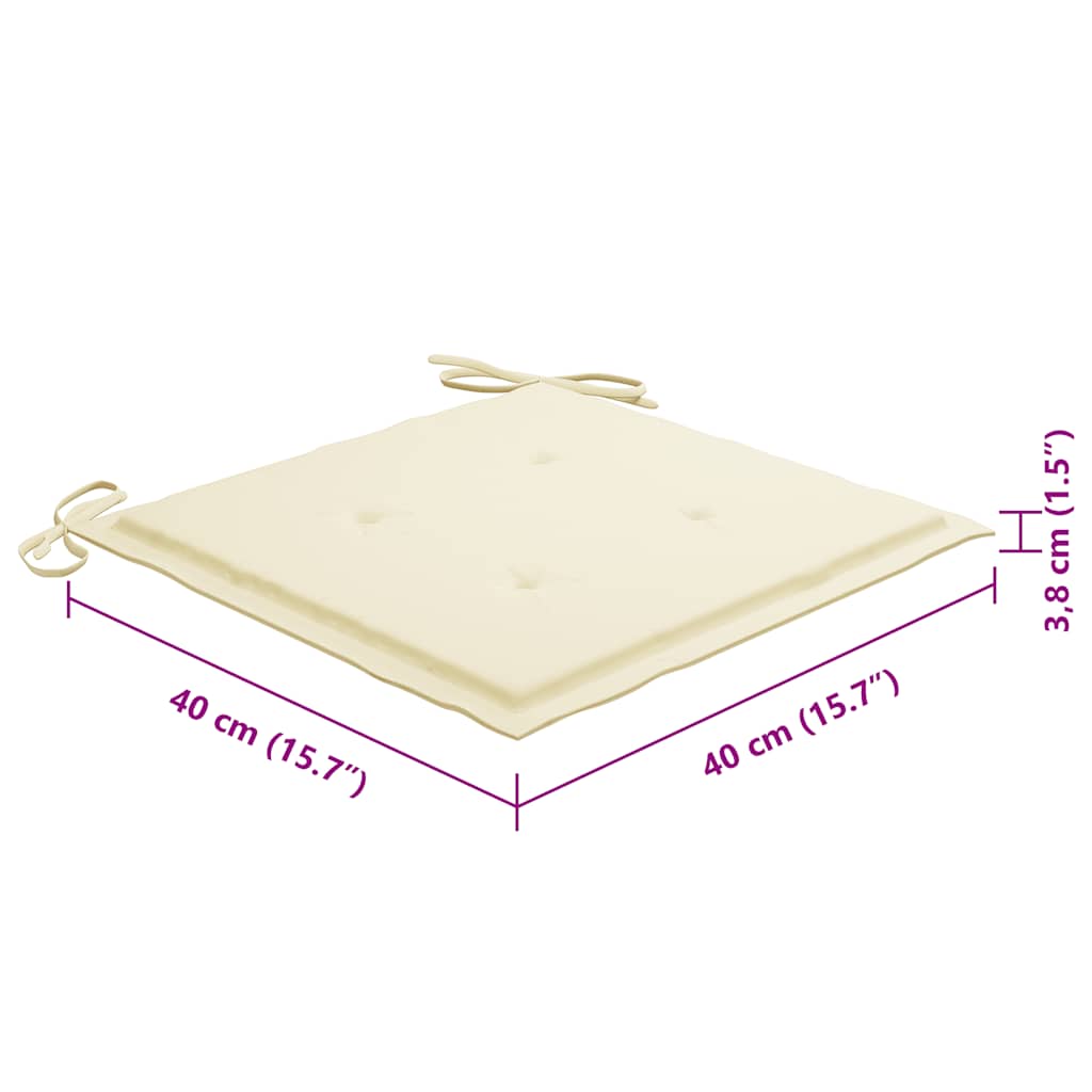 vidaXL Καρέκλες Εξ. Χώρου Πτυσσόμενες 8 τεμ. Ξύλο Ακακίας με Μαξιλάρια