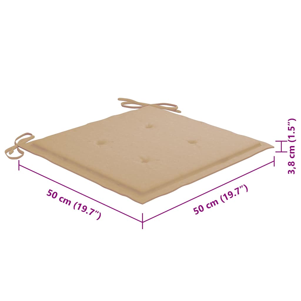 vidaXL Καρέκλες Τραπεζαρίας Εξ. Χώρου 6 τεμ. Ξύλο Ακακίας με Μαξιλάρια