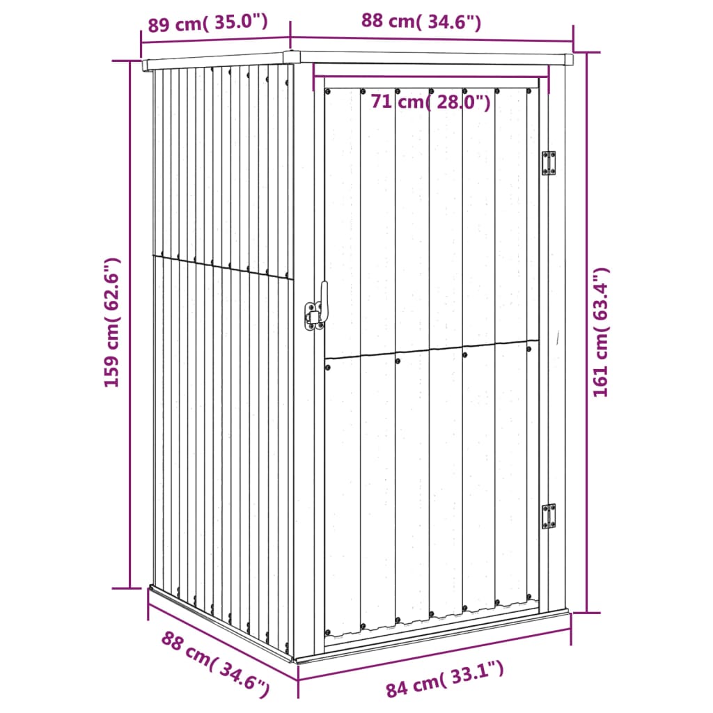 vidaXL Αποθήκη Εργαλείων Κήπου Πράσινη 88x89x161 εκ. Γαλβαν. Ατσάλι