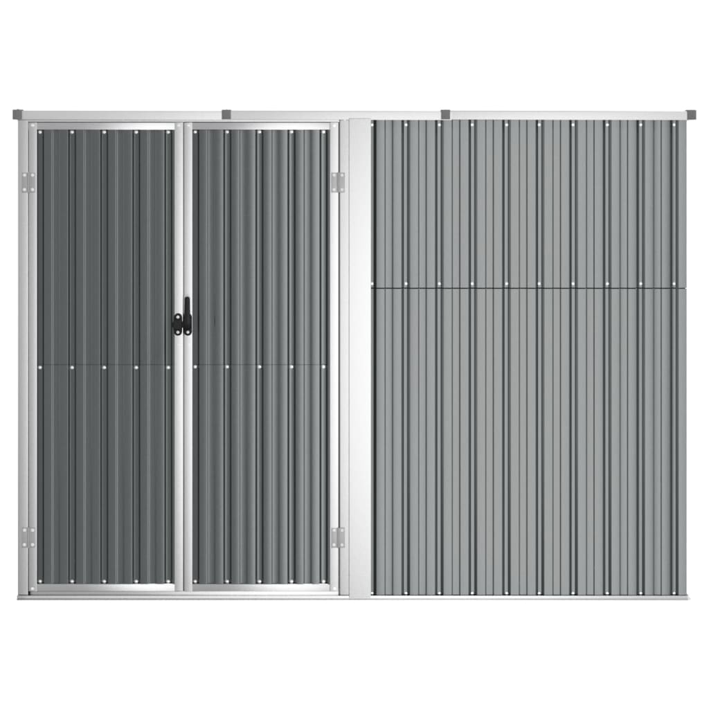 vidaXL Αποθήκη Εργαλείων Κήπου Γκρι 225 x 89 x 161 εκ. Γαλβαν. Ατσάλι