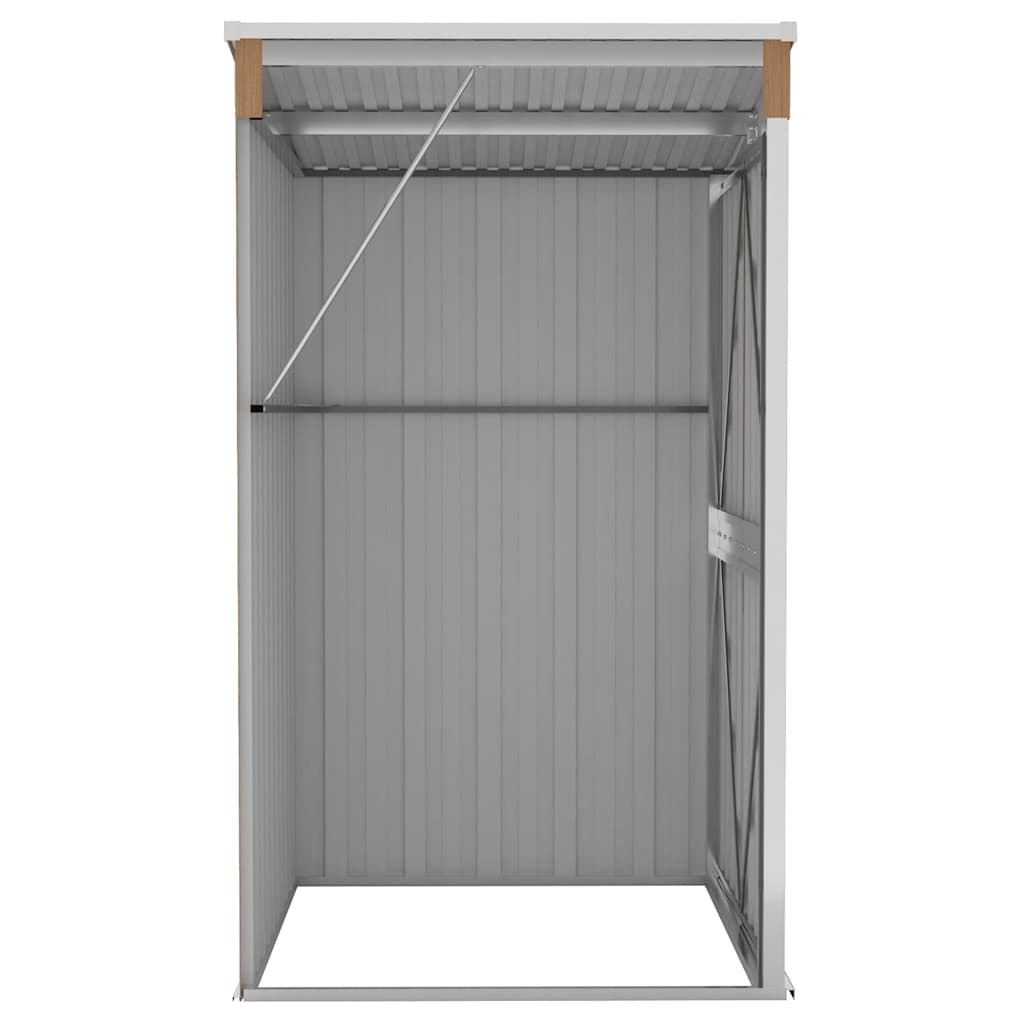 vidaXL Αποθήκη Κήπου Επιτοίχια Καφέ 118x100x178 εκ. από Γαλβ. Ατσάλι