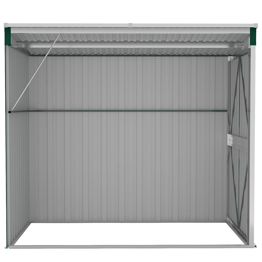 vidaXL Αποθήκη Κήπου Επιτοίχια Πράσινη 118x194x178 εκ από Γαλβ. Ατσάλι