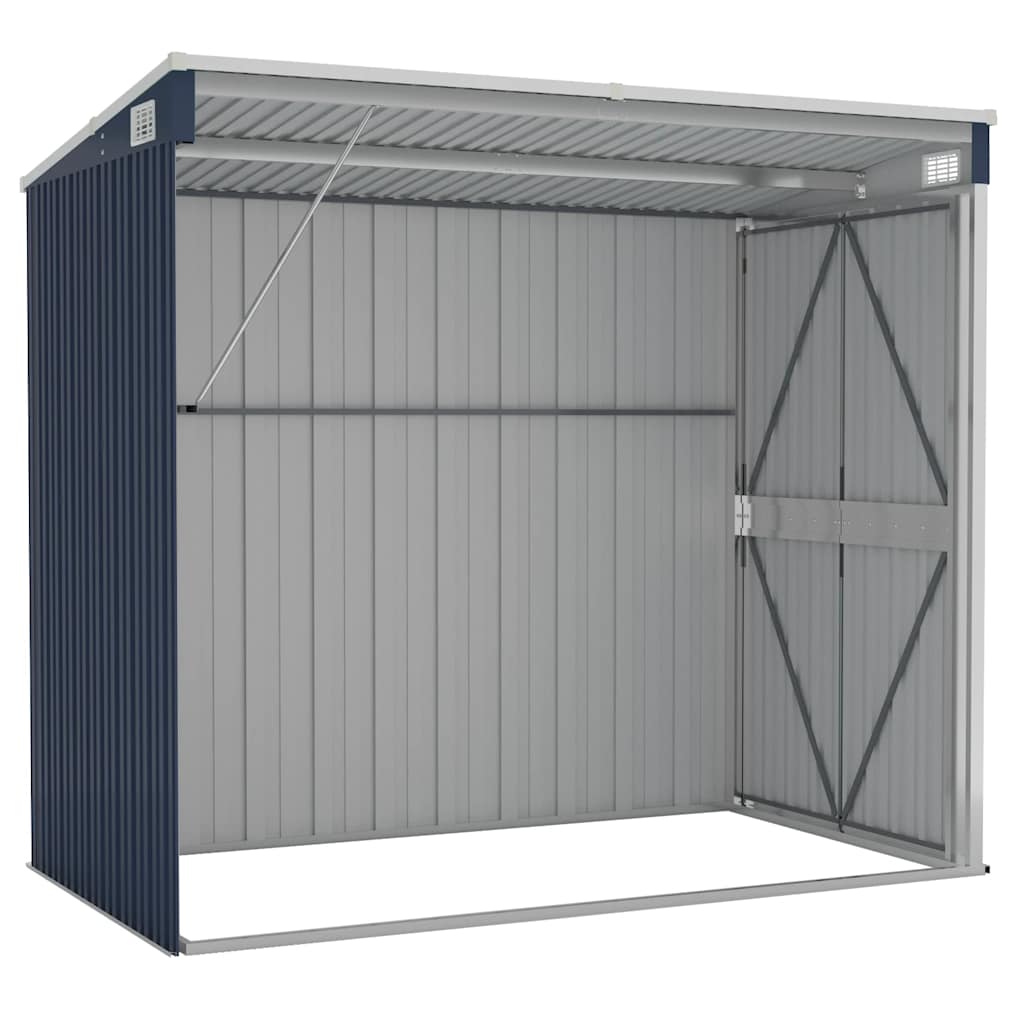 vidaXL Αποθήκη Κήπου Επιτοίχια Ανθρακί 118 x 194 x 178 εκ από Ατσάλι